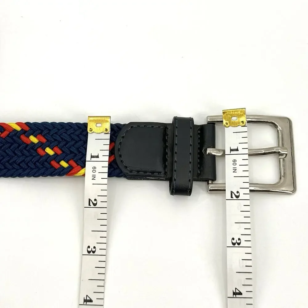 VB Woven Nylon Corded Navy/Multi Color Mens Belt 43 Inches /110 cm